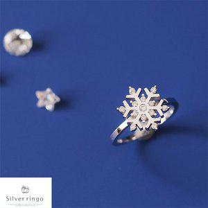 [실버링고]실버925 눈꽃모양반지 프티스노우크리스탈R
