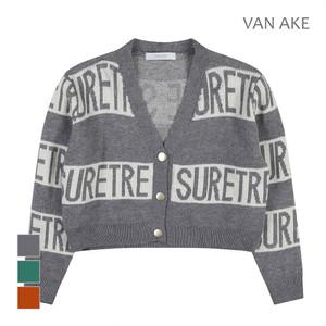 [반에이크] 레터링배색 니트가디건_VB2ZKCM303Z