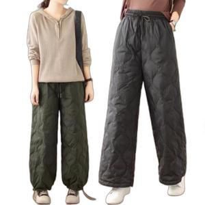 겨울 패딩바지 와이드 누빔 밴딩 팬츠 퀼팅 솜바지