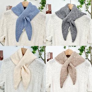 여성 삼각 가오리 니트 머플러 목도리 여자 겨울 방한 끼우는 스카프