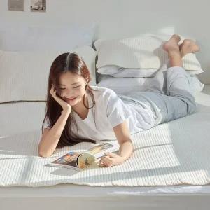 [리브맘] 순면 피그먼트 매트리스 침대패드 고정밴드 킹