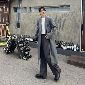 남자코트 더블 벨트 울 겨울 심플 연말룩 남성 롱코트