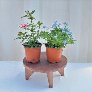 국내 수제작 원목 화분대 원형 월넛색상 대형 (WC0B94E)