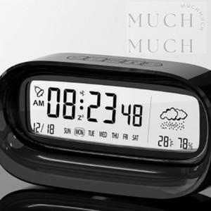 많이03 온습도계 탁상시계 블랙 달력시계