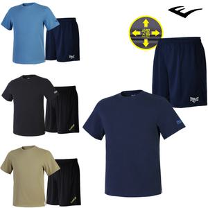 에버라스트 남녀공용 순면 라운드 반팔티셔츠+인터록 반바지 E-187U+E-001/004P 여름 운동복세트 상하의 세트 4종 택1