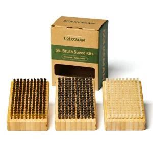 스노우 보드 왁싱 왁스 스키 다리미 XCMAN 스노우보드 브러시 스피드 키트 나일론 황동 말털 3 팩