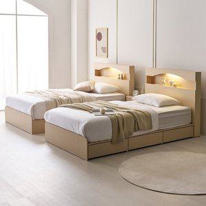 [상일리베가구] 로한 LED 트윈 침대 SS+Q 프레임