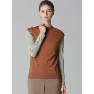 [쉬즈미스]울 블랜딩 모크넥 슬리브리스  택가격 138000원 _P373249590