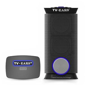 TV EARS 무선 스피커 시스템 - TV용 5.8GHz 음성 선명화, 장거리 및 듀얼 USB 충전 포트가 있는 휴대용 노인 청각 장애인에게 이상적 오디오 향상