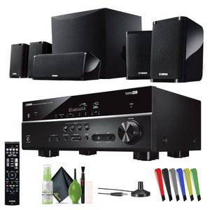8인치 50W RMS 구동 서브우퍼 스피커, AV 리시버, 블루투스 음악 스트리밍이 포함된 야마하 오디오 YHT-4950U 4K 울트라 HD 5.1채널 홈 시어터 시스템(블랙)
