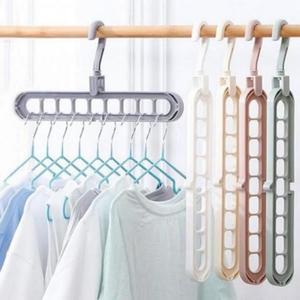 [BZJLN24L_51BR]옷걸이 멀티 플라스틱 9구 후크 매직