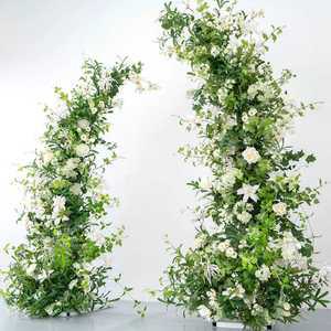 웨딩홀 조화 센터피스 아치형 웨딩포토 부스 꽃장식