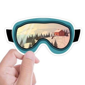 스키 고글 겨울 스포츠 범퍼 스티커, 노트북 및 물병용 쿨 스노보드 데칼