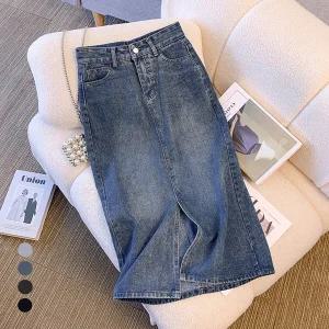 [카라]KARRA 실루엣프론트슬릿데님스커트_A5S0162