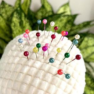 [IXHI52J7_4B]원형 시침핀 미싱 부자재 컬러 진주 시침핀