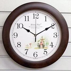 [셀러허브 패션][JHQSYOUL_51AJ]GB4747ds 원목 벽시계 32cm 월넛 GWM