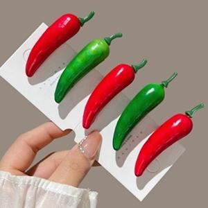 [피오리]특이한 웃긴 쓸데없는 재밌는 헤어 집게핀 야채 채소 홍 청 풋 고추 머리 핀 킹받는 선물