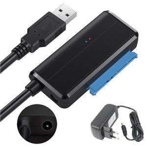 SATA to USB 3.0 케이블 III 하드 드라이브 어댑터 변환기 지원 외부 12V/2A 전원 3.5/2.5 인치 HDD/SSD