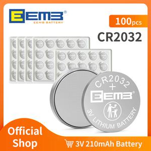 EEMB 시계 태블릿 계산기용 충전식 코인 셀 리튬 배터리 CR2032 3V 210mAh 단추 10 100개