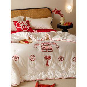 옛날 원앙금침 이불 행운 복고 비단 전통 원앙 커버