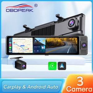 룸미러 블랙박스 신제품 K1 채널 백미러 카메라 카플레이 안드로이드 오토 5K 대시 와이파이 전면 내부 후면 자동차 DVR 비디오 녹화