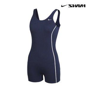 [나이키] NIKE 스윔 앤서 솔리드 U백 레그슈트 탄탄이 여성 반신 원피스 수영복  NESS7068-440