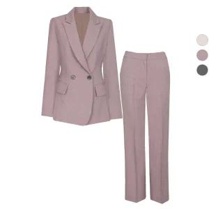 [비비드 시크릿가너]SET 여성 오트 플랩 봄가을 더블정장 자켓+팬츠 세트