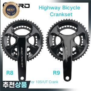 RIRO R9 로드 바이크 크랭크셋 초경량 체인휠 170mm 50-34T 스프로킷 BB  중공 통합 자전거