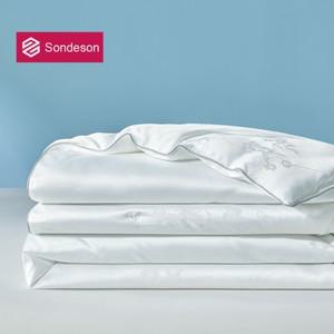 여름이불 Sondeson 100 뽕나무 실크 삽입 이불 화이트 자카드 퀼트 부드러운 이불 트윈 퀸 킹 깊은 수면 선
