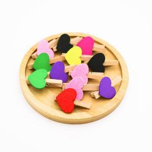 나무 하트 모던집게 사진인테리어 포토 나무색 10ea 우드
