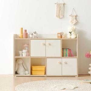 D4198 심플모듈 2단 4도어 책장 1200