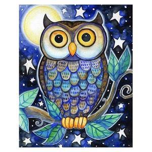 OH-M 명고급화 유화그리기 A-327 밤 부엉이 40x50