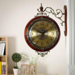 로코코 원목트렌 양면 벽시계 무소음 인테리어시계