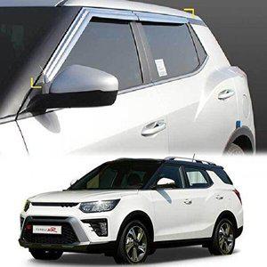 [셀러허브 1]더뉴티볼리 윈도우바이저 크롬 썬바이저 창문몰딩