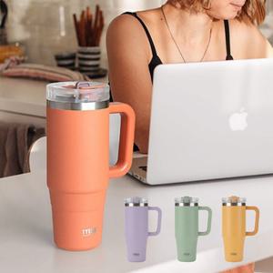 타이소 대용량 텀블러 스테인리스 보온 보냉 손잡이 텀블러 차량용 1리터