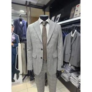 [지이크][S/S]이태리수입 MARZOTTO 그레이 울 체크 정장세트E2121GYL_BP