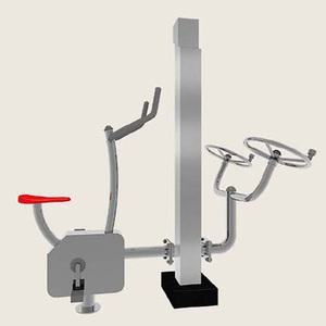 TK 자전거+어깨근육풀기 2인용 스텐 복합형 VKSP-4856