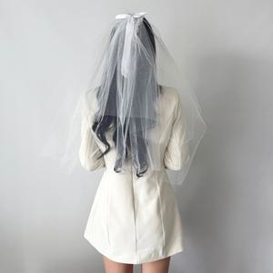 디아브 리본 웨딩 베일 브라이덜샤워 셀프웨딩 촬영소품