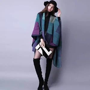 여성숄 겨울코디 간절기패션 겨울여행룩 숄망토 판쵸-WFG53FY