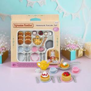 실바니안 패밀리 홈메이드 팬케이크 세트 토끼 인형 캐릭터 피규어 미니어처 장식용 주방놀이