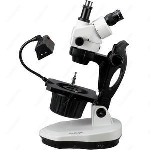 AmScope GM400 시리즈 고급 보석 줌 삼안 스테레오 현미경 7X-90X 트랙 스탠드