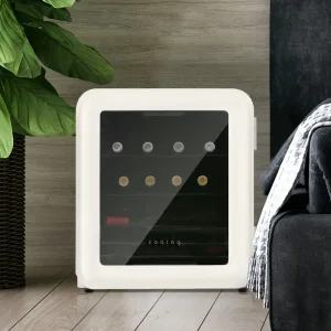 쿠잉 레트로 와인셀러 WC-15 크림화이트 와인냉장고 미니 소형