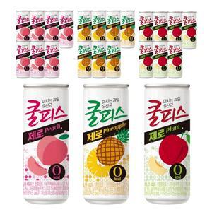 동원 쿨피스 제로 230ml 3종 혼합 구성 / 복숭아 8캔 + 자두 8캔 + 파인애플 8캔 / 총