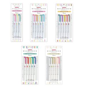 제브라 마일드라이너 3색 5색 세트 형광펜 단체 라벨 스티커