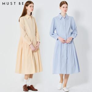 [머스트비(MUSTBE)] 플리츠 셔츠 원피스 (택가격: 162000원)