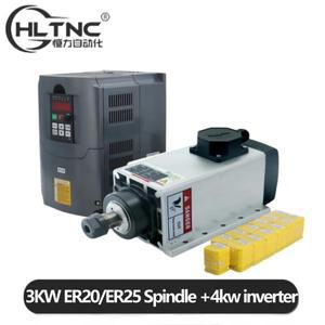 HLTNC 공랭식 스핀들 모터, CNC 조각기용, 세라믹 볼 베어링, HY HS320, 4kw 인버터, VFD, 3.5kw, ER20, ER