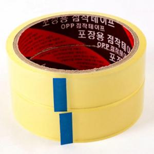 OPP점착테이프/포장용/테이프/바닥/박스/테/잎/택배/오공/종이/중/포장/박스용/황색/무소음/겨울용