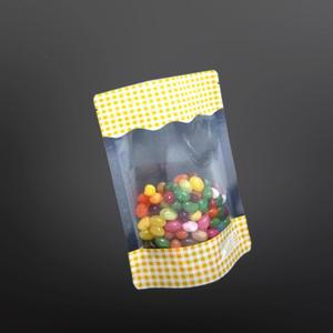 포장 지퍼백 투명창 체크 답례품 구디백 스탠드 15X22cm 밑8cm 100매