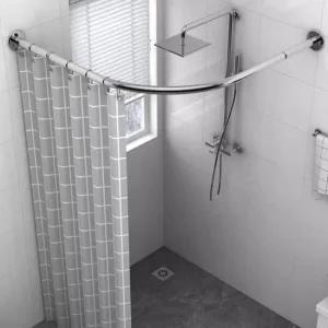 아트박스 제이라이프 스테이 무타공 욕실 코너 샤워 커튼봉 압축봉  A타입)