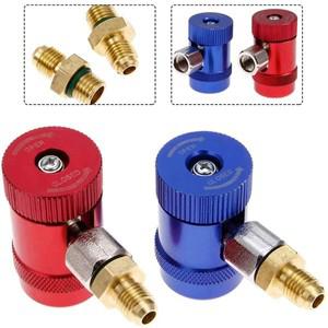 프레온 R1234YF/R134A 자동차 퀵 커플러 커넥터 황동 어댑터 키트, 에어컨 냉매 조절 가능 매니폴드 게이지